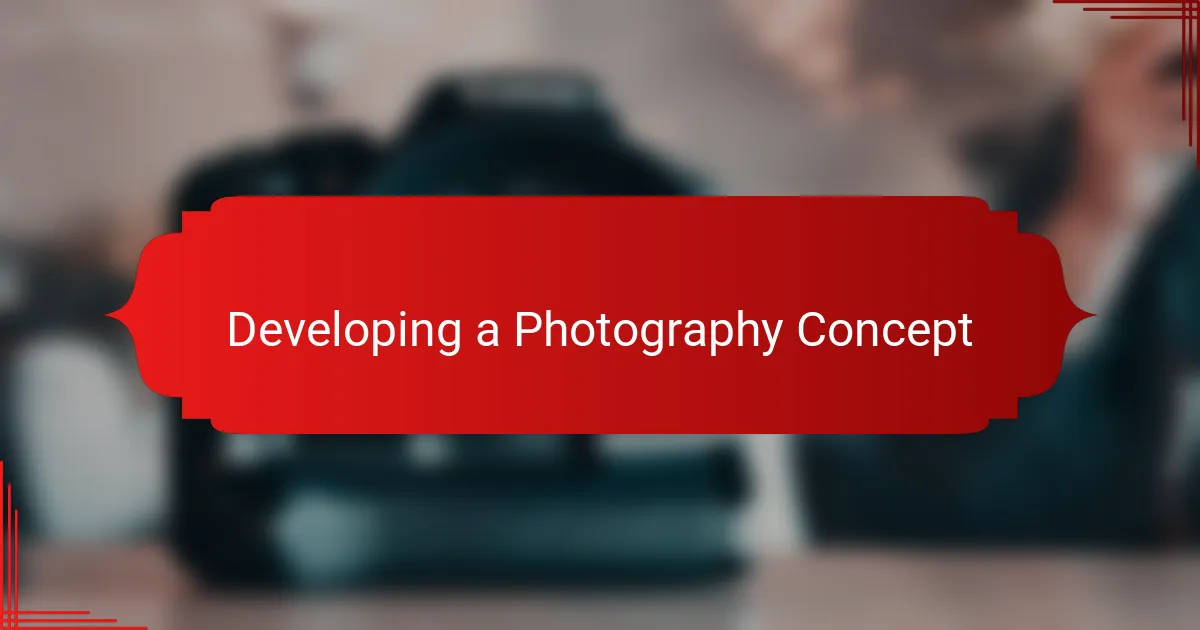 Developing a Photography Concept