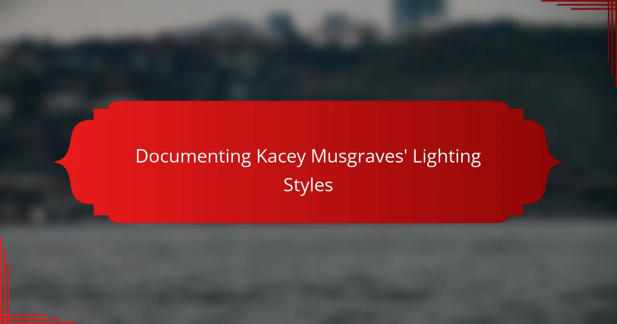 Documenting Kacey Musgraves' Lighting Styles