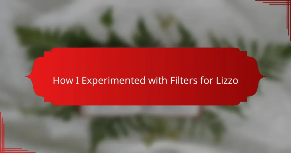 How I Experimented with Filters for Lizzo
