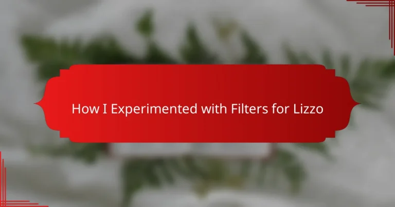 How I Experimented with Filters for Lizzo