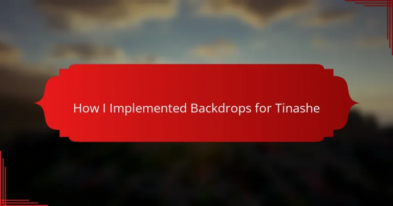 How I Implemented Backdrops for Tinashe