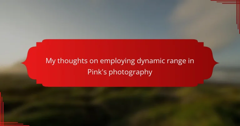 My thoughts on employing dynamic range in Pink’s photography