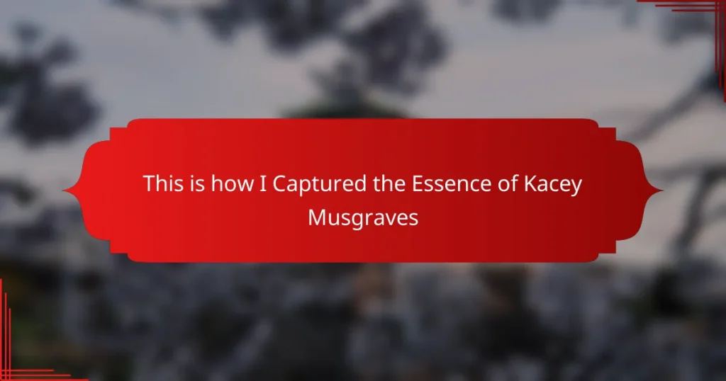 This is how I Captured the Essence of Kacey Musgraves