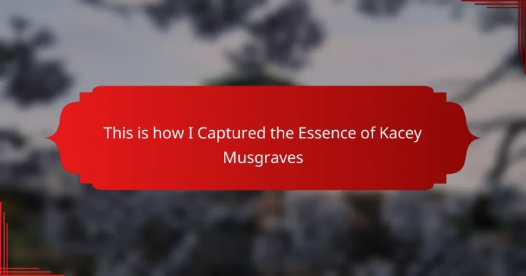 This is how I Captured the Essence of Kacey Musgraves