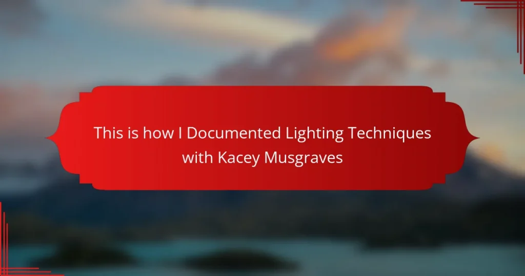 This is how I Documented Lighting Techniques with Kacey Musgraves