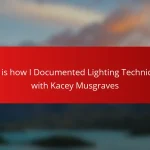 This is how I Documented Lighting Techniques with Kacey Musgraves