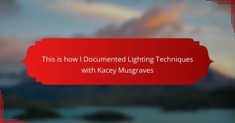 This is how I Documented Lighting Techniques with Kacey Musgraves