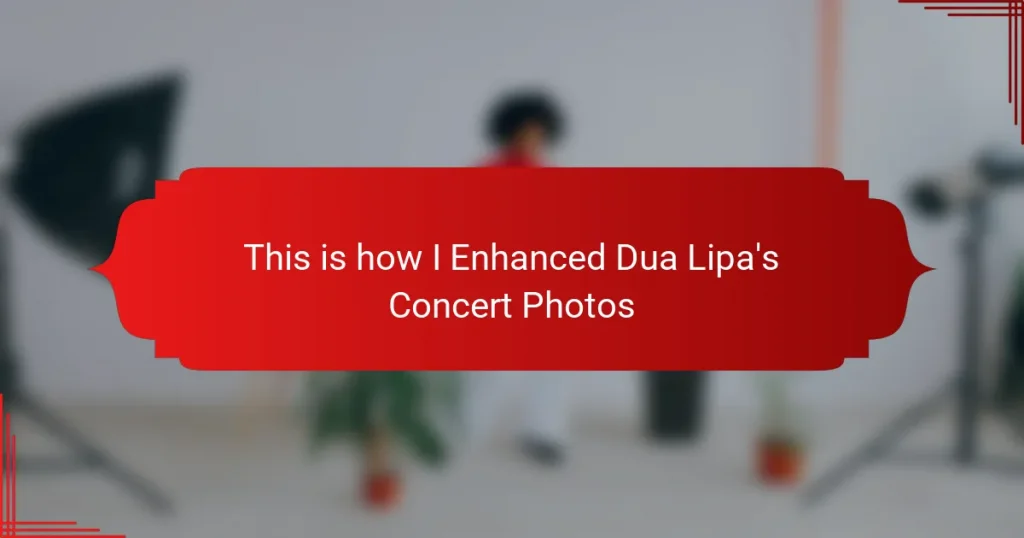 This is how I Enhanced Dua Lipa’s Concert Photos