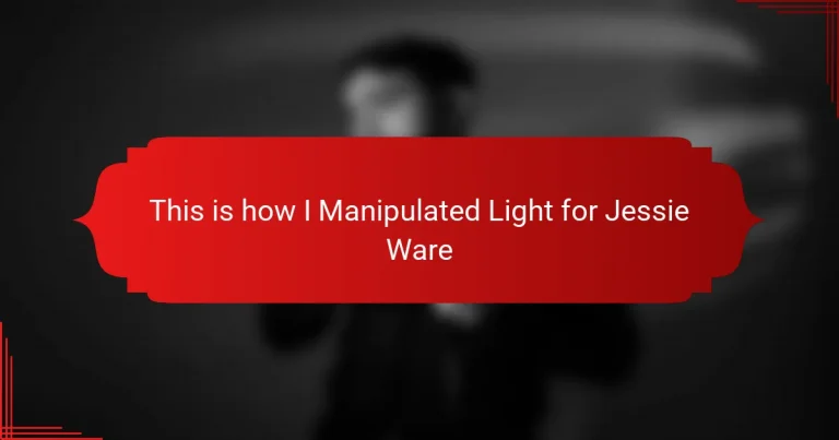 This is how I Manipulated Light for Jessie Ware