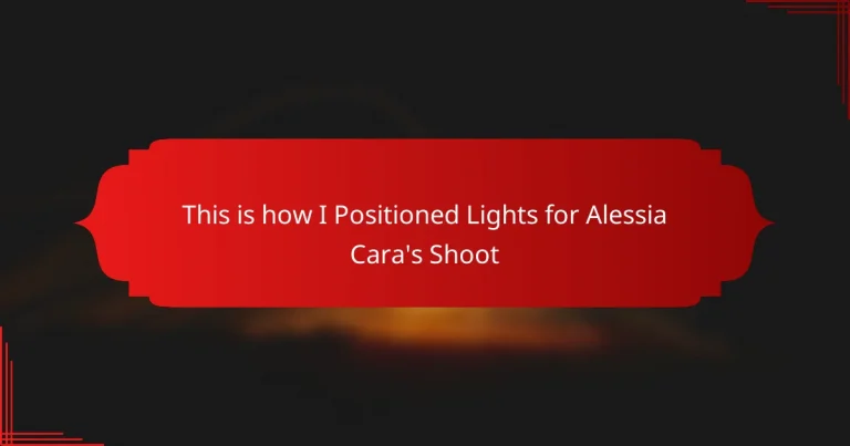 This is how I Positioned Lights for Alessia Cara’s Shoot