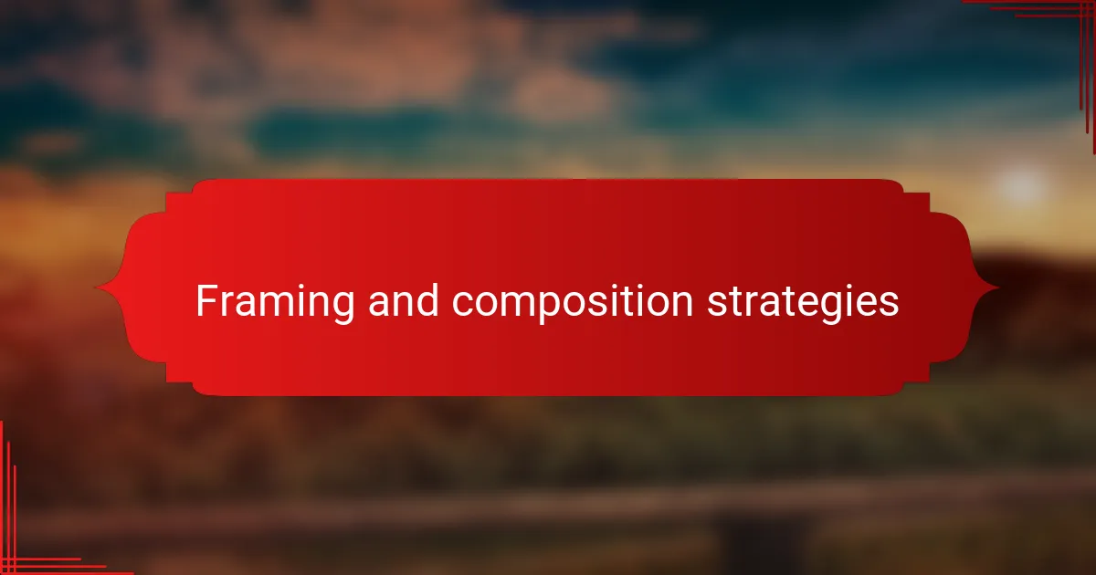 Framing and composition strategies