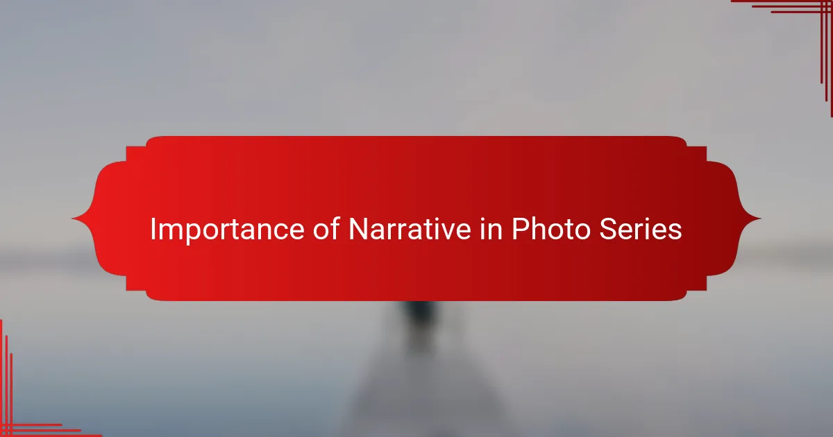 Importance of Narrative in Photo Series