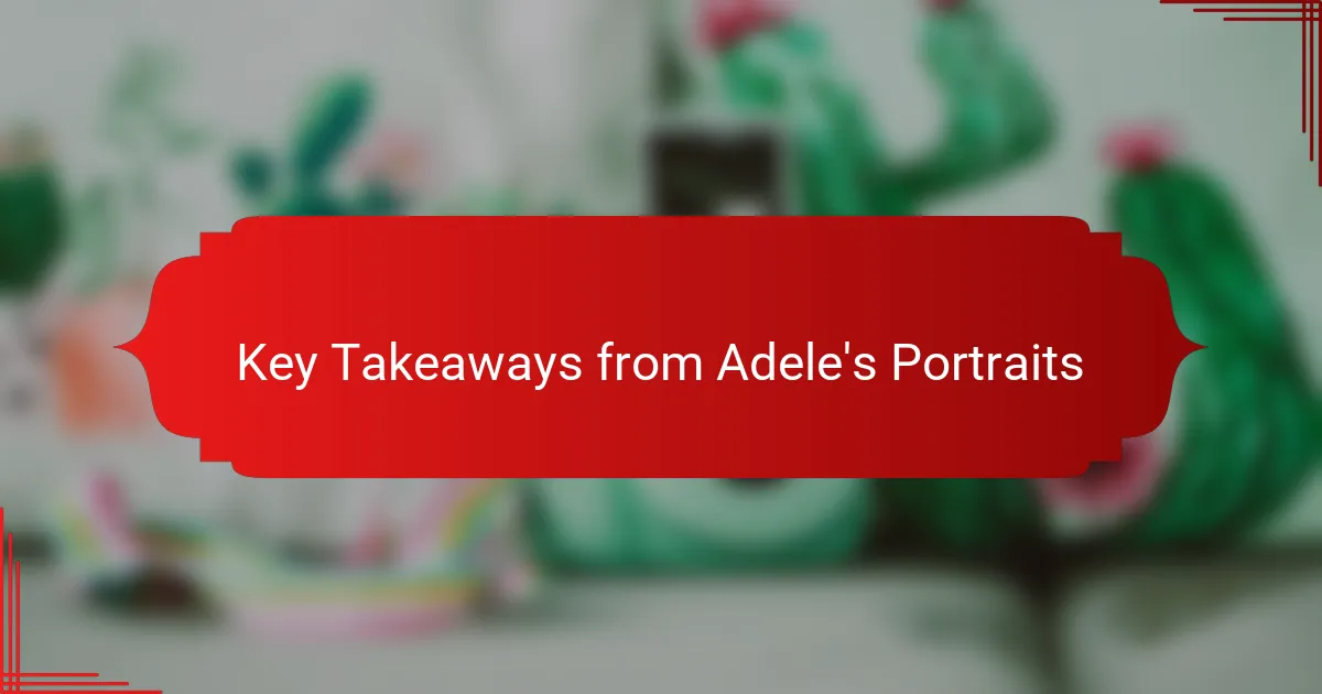 Key Takeaways from Adele's Portraits