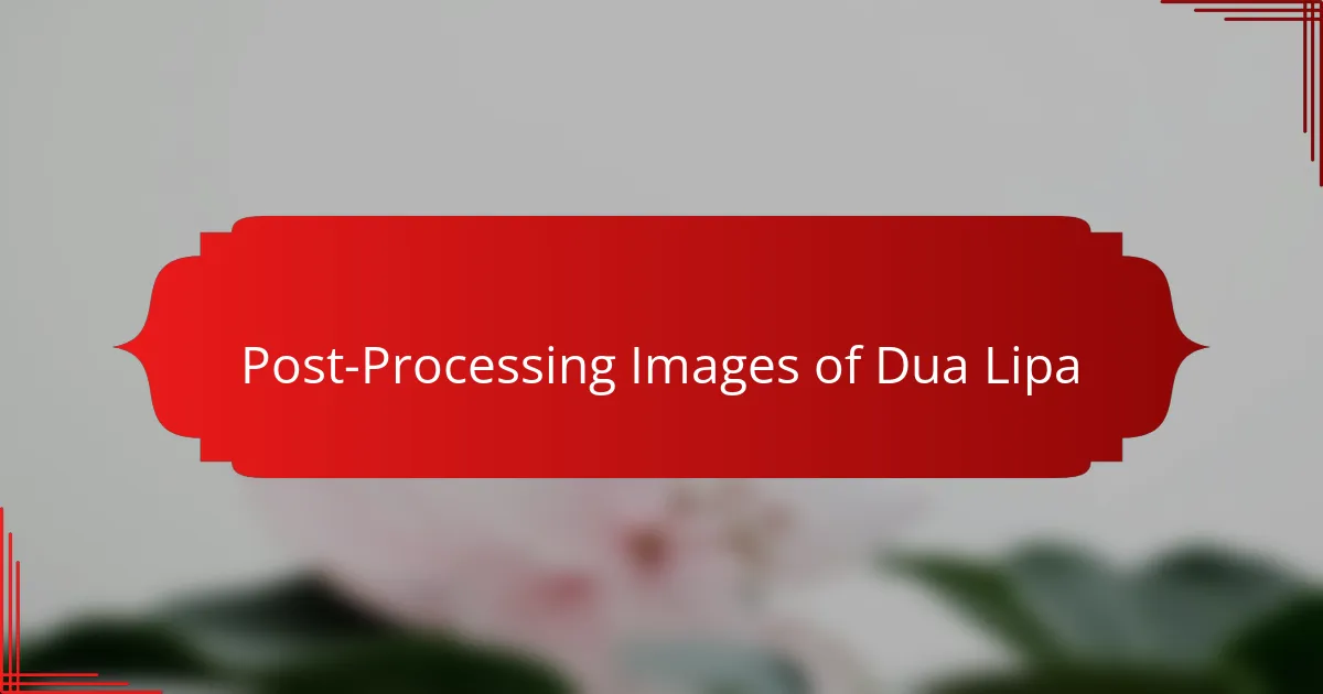 Post-Processing Images of Dua Lipa