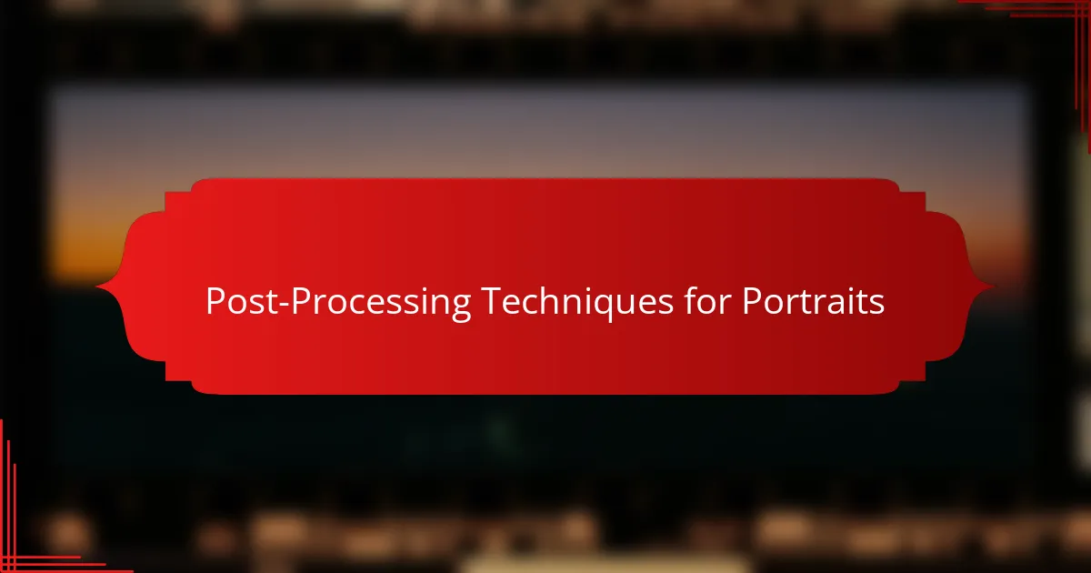 Post-Processing Techniques for Portraits