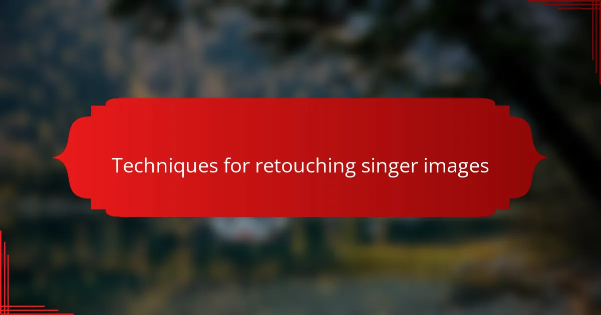 Techniques for retouching singer images