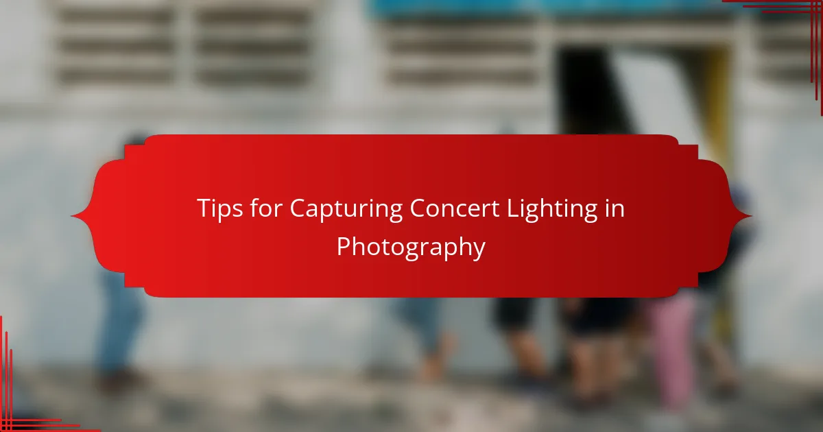 Tips for Capturing Concert Lighting in Photography
