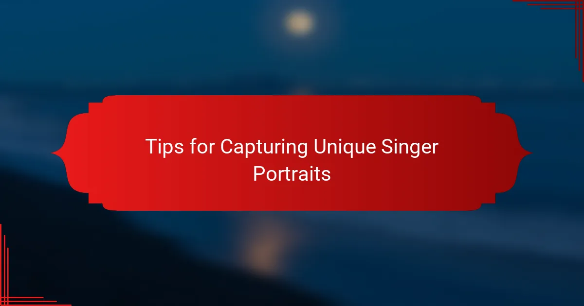 Tips for Capturing Unique Singer Portraits